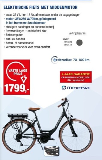 Hubo Elektrische fiets met middenmotor 4 jaar garantie aanbieding