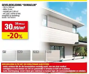 Hubo Gevelbekleding “dumaclin” - 18,5 x 240 cm aanbieding
