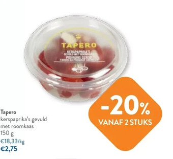 OKay Tapero kerspaprika's gevuld met roomkaas 150 g aanbieding