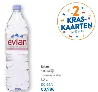 OKay Evian natuurlijk mineraalwater 1,5 l aanbieding