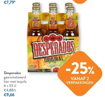 Desperados gearomatiseerd bier met tequila 6 × 33 cl