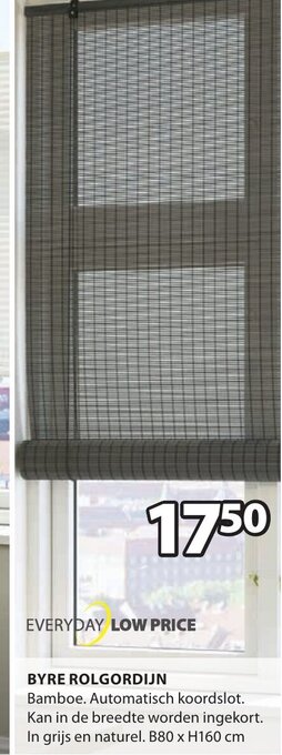 Jysk Byre Rolgordijn B80 x H160cm aanbieding