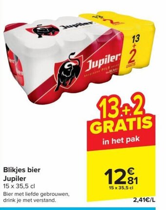 Carrefour Market Jupiler Blikjes Bier 15 x 35.5cl aanbieding