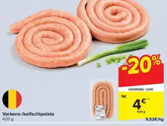 Carrefour Market Varkens-/Kalfschipolata 420g aanbieding