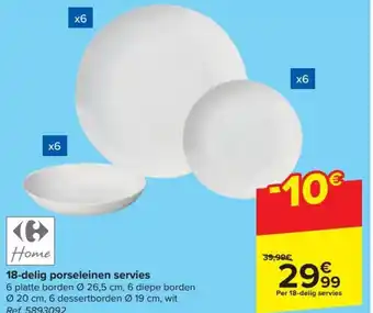 Carrefour Market 18-Delig Porseleinen Servies aanbieding