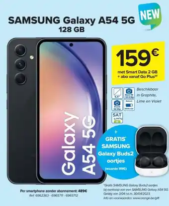Carrefour Market Samsung Galaxy A54 5G 128GB aanbieding
