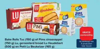Carrefour Market Bake Rolls Tuc of Pims Sinaasappel Lu, Geroosterd Brood Lu Heurdebert en Petit Lu Beukelaer aanbieding