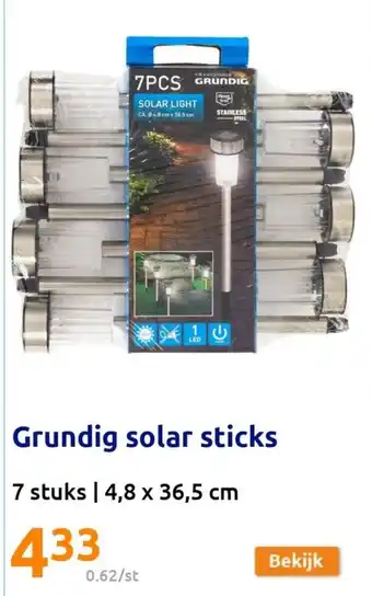 Action Grundig solar sticks 7 stuks aanbieding