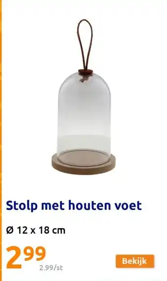 Action Stolp met houten voet 12 x 18cm aanbieding