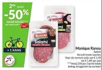 Intermarché Monique Ranou Salami aanbieding