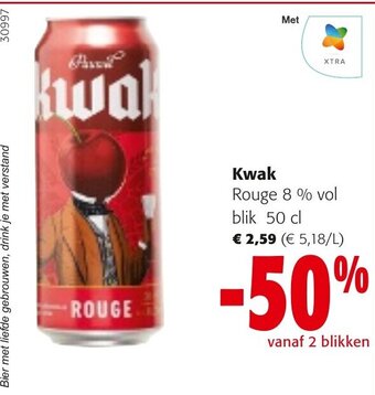 Colruyt Kwak rouge 8% vol blik 50cl aanbieding