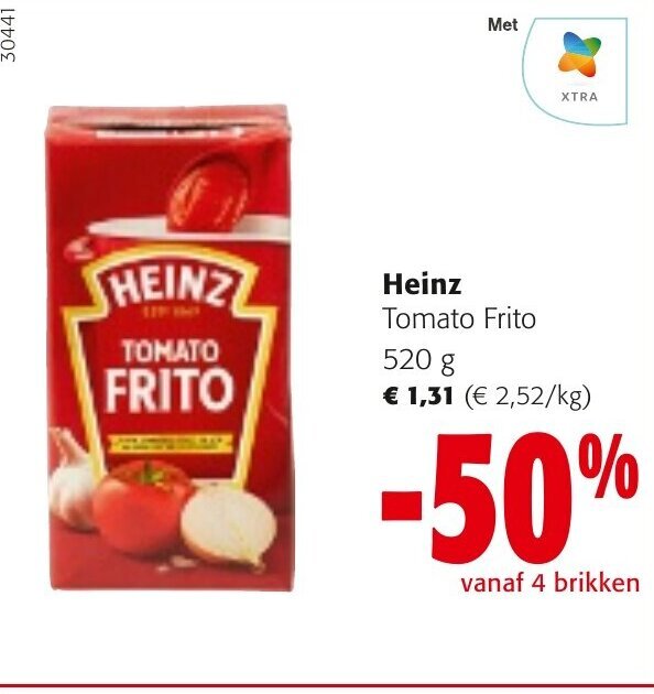 Heinz tomato frito 520g promotie bij Colruyt