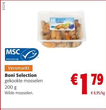 Colruyt Boni selection gekookte mosselen 200g aanbieding