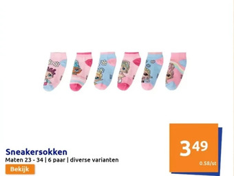 Action Sneakersokken aanbieding