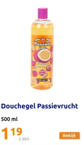 Action Douchegel passievrucht 500 ml aanbieding