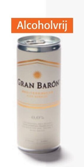 Colruyt Gran Baron mediterranean alcoholvrije schuimwijn 0,0% vol 25 cl aanbieding
