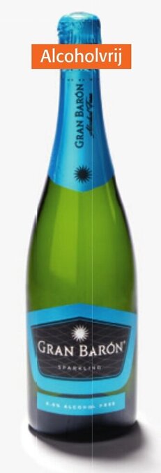 Gran Baron sparkling alcoholvrije schuimwijn 0,0% vol 75 cl