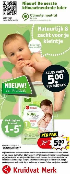 Kruidvat Klimaatneutrale luier aanbieding