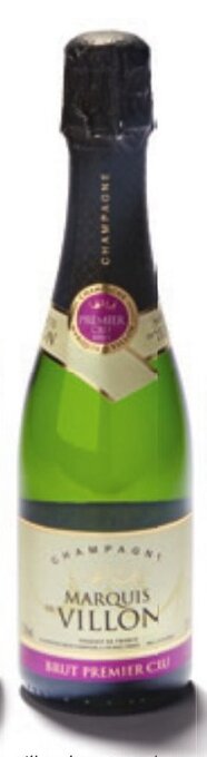 Colruyt Champagne Marquis de Villon brut premier cru 37,5 cl aanbieding