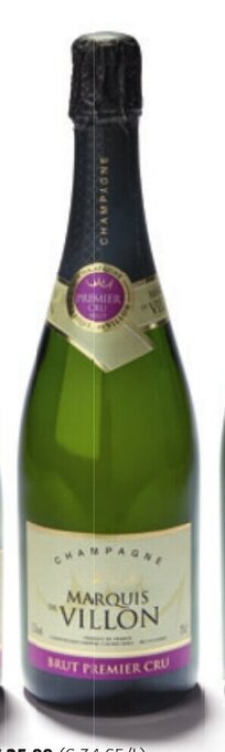 Colruyt Champagne Marquis de Villon brut premier cru 75 cl aanbieding
