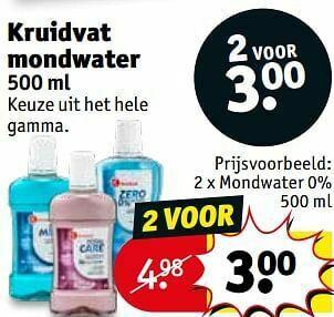 Kruidvat Mondwater 0% aanbieding