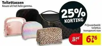Kruidvat Toilettas transparant roze aanbieding