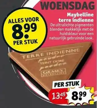 Kruidvat Maybelline terre indienne aanbieding