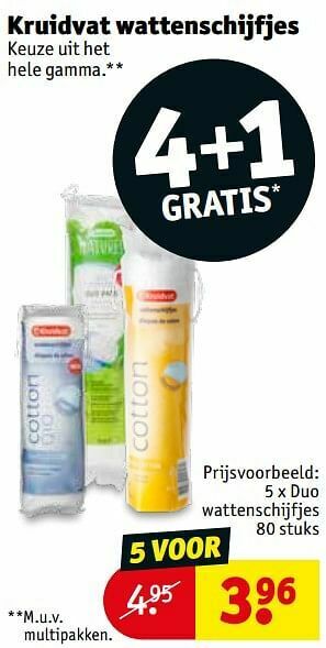 Kruidvat Duo wattenschijfjes aanbieding