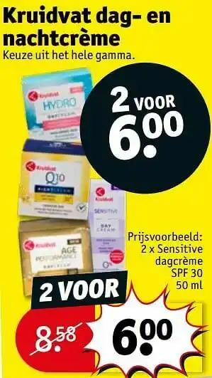 Kruidvat Sensitive dagcrème spf 30 aanbieding