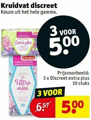 Kruidvat Discreet extra plus aanbieding