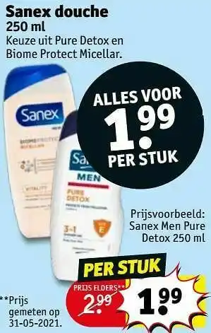 Kruidvat Sanex men pure detox aanbieding