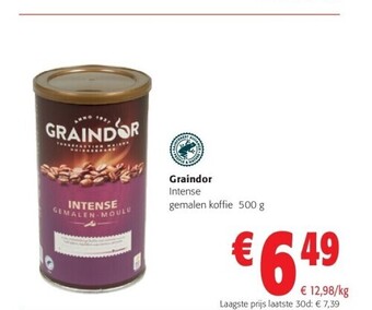 Colruyt Graindor intense gemalen koffie 500 g aanbieding