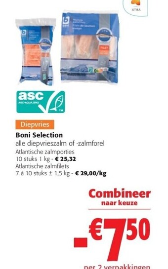 Colruyt Boni selection atlantische zalmporties 10 stuks 1 kg aanbieding