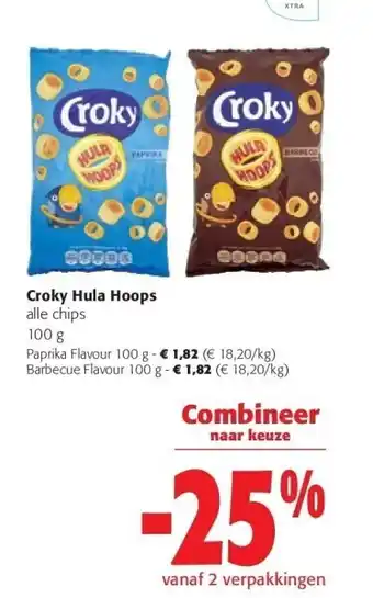 Colruyt Croky hula hoops paprika flavour 100 g aanbieding