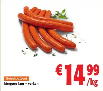 Colruyt Merguez lam + varken per kg aanbieding