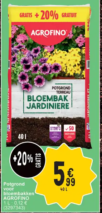 Agrofino potgrond voor bloembakken 40L