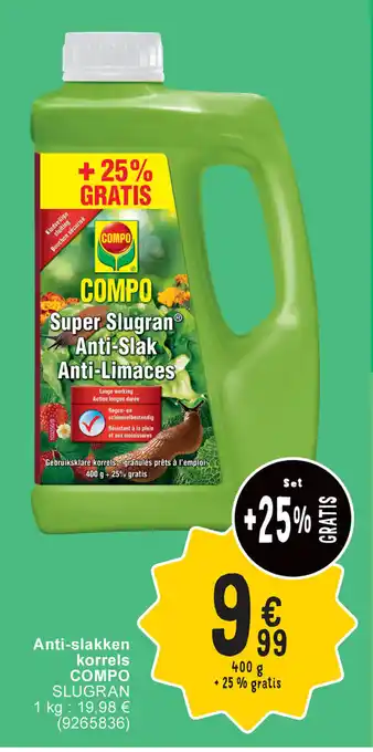 Cora Compo slugran anti-slakken 400G +25% gratis aanbieding