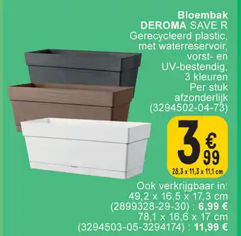 Deroma save R bloembak 28,3x11,3x11,1CM