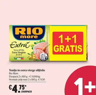 Delhaize Tonijn En Extra Vierge Olijfolie Rio Mare 160 g aanbieding