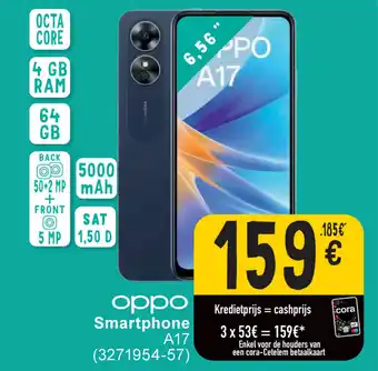 Cora Oppo smartphone A17 6,56" 4GB RAM, 64GB (3271954-57) aanbieding