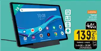 Cora Lenovo tablet M10 HD 10" 4GB RAM, 64GB (3315293) aanbieding