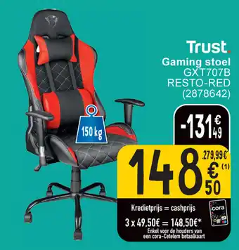 Cora Trust gaming stoel GXT707B resto-red 150 kg (2878642) aanbieding