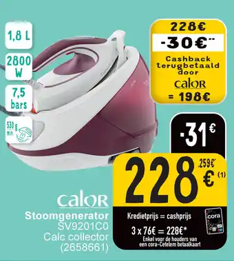 Cora Calor stoomgenerator SV9201C0 calc collector 1,8L 2800W (2658661) aanbieding