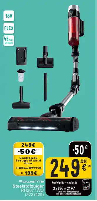 Cora Rowenta steelstofzuiger RH2077WO 18V (3237429) aanbieding