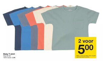 Zeeman Baby T-shirt maat 68-86 aanbieding