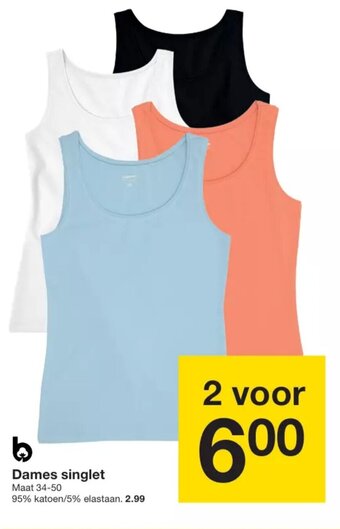 Zeeman Dames singlet maat 34-50 aanbieding