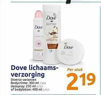 Action Dove Lichaamsverzorging 250 ml aanbieding