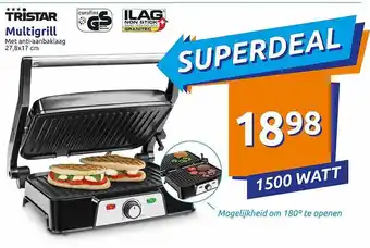 Action Tristar Multigrill 27.8x17 cm aanbieding