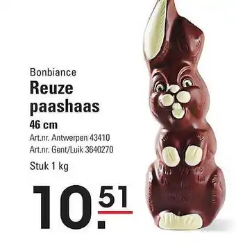 ISPC Bonbiance Reuze Paashaas 46 cm 1 kg aanbieding