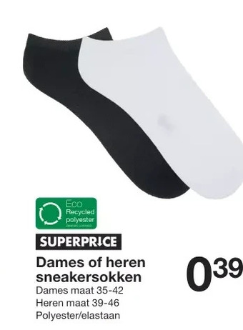 Zeeman Dames of heren sneakersokken aanbieding